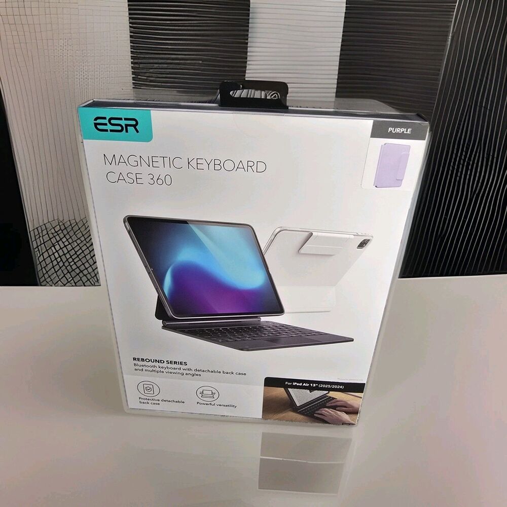 ​ESR Rebound Magnetic Keyboard Case 360 for iPad Air 13" 2024 2025 Purple M2 New